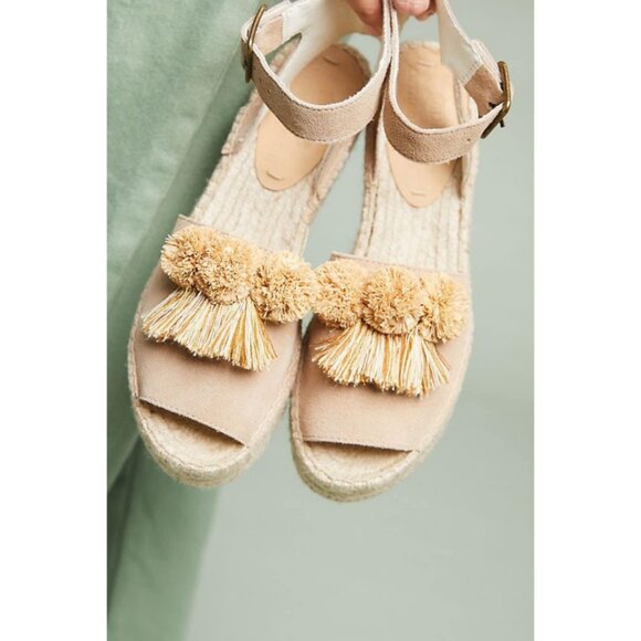 Soludos  X Anthropologie Panarea MidWedge Sandal :: Sz 8.5 / 39 :: Blush - Picture 1 of 13